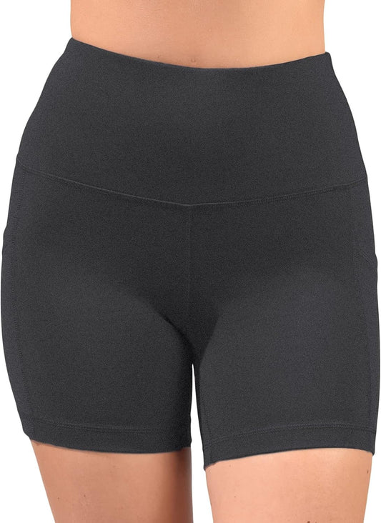 - High Waist Power Flex Biker Shorts with Side Pockets - 5", 7", 9"