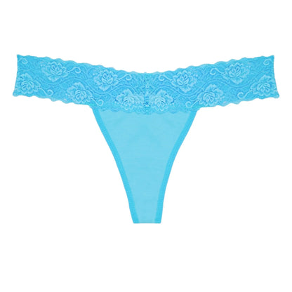 Lace Thongs for Women, 20-Pack Low Rise No Show Stay-Put Breathable