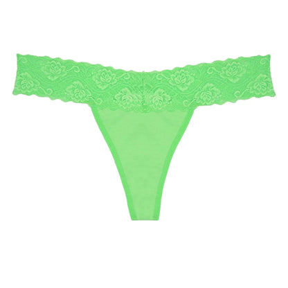 Lace Thongs for Women, 20-Pack Low Rise No Show Stay-Put Breathable
