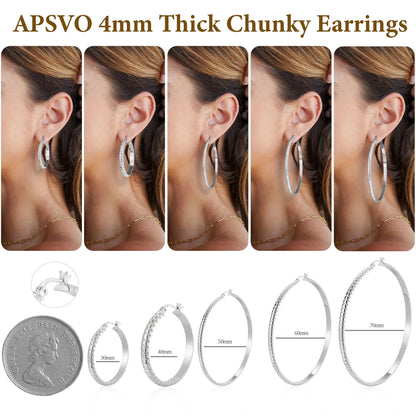 2 Pairs 18K Gold Plated Hoop Earrings for Women CZ Post Hypoallergenic Earrings Set Birthday Graduation Jewelry Gifts Her Mom Wife Girlfriend Female Lady Adults Ideas 20/30MM