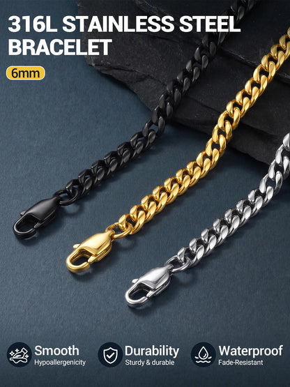 Gold Plated Bracelet for Men Chunky Cuban Bracelet 14MM 7.5 Inch Stainless Steel Chain Bracelet Birthday Father Day Graduation Jewelry Gifts for Him Dad Adults Age