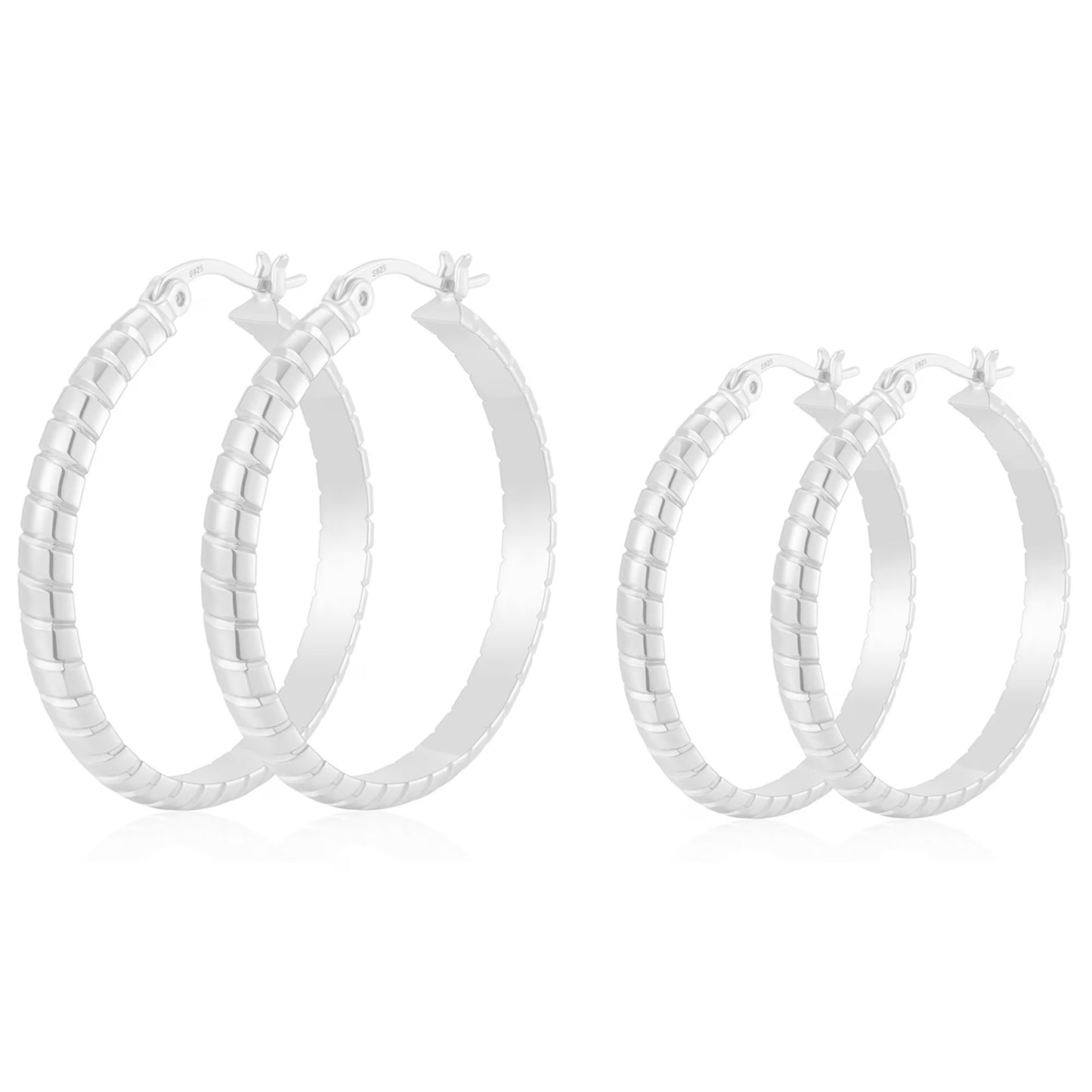 2 Pairs 18K Gold Plated Hoop Earrings for Women CZ Post Hypoallergenic Earrings Set Birthday Graduation Jewelry Gifts Her Mom Wife Girlfriend Female Lady Adults Ideas 20/30MM