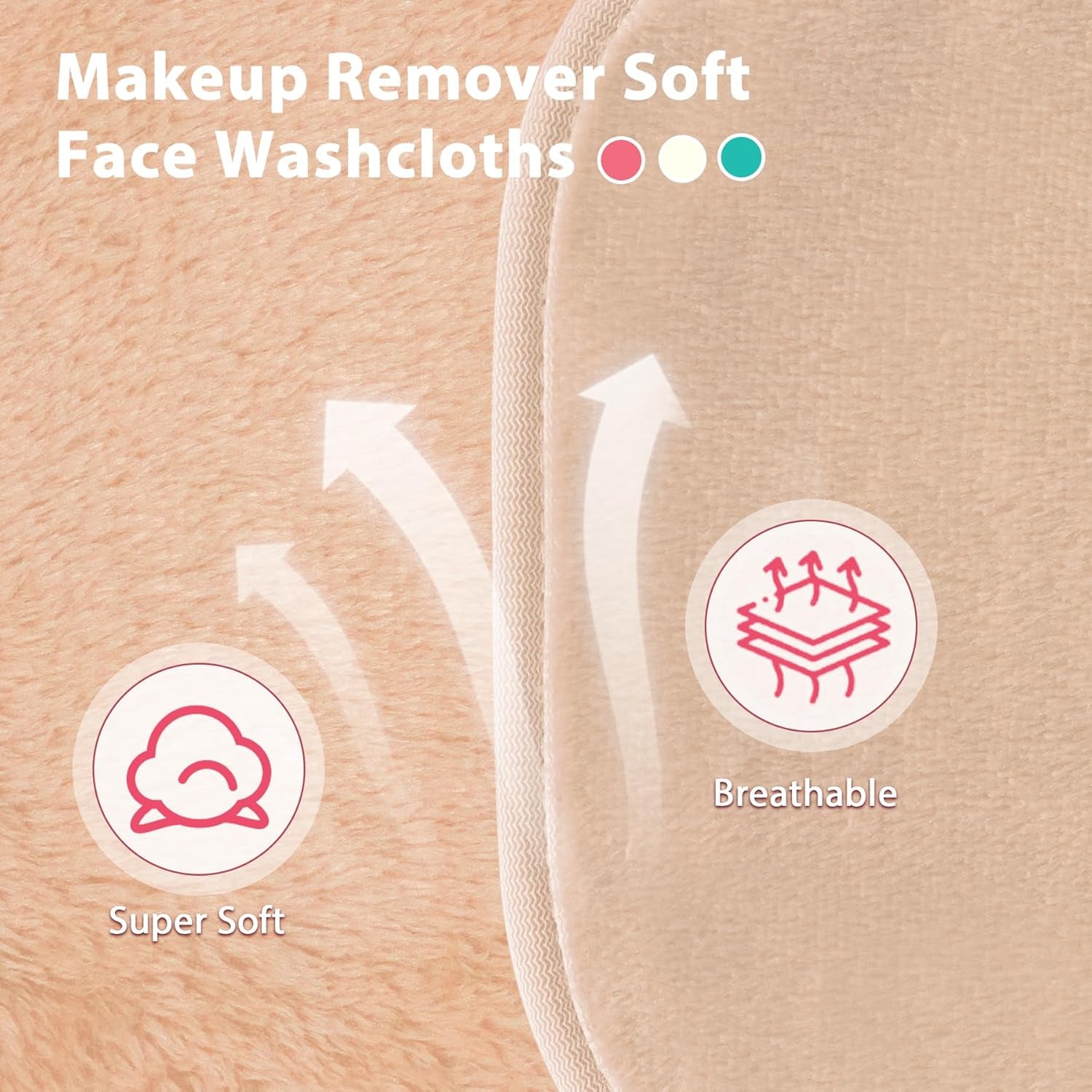| Reusable Update Makeup Removing Microfiber Cloth for Sensitive Skin | Washable Makeup Remover Towels | Natural Facial Cleansing Towels (6”X 6”, 12 Pack / White)
