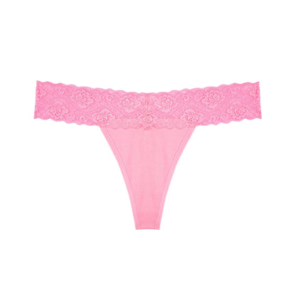 Lace Thongs for Women, 20-Pack Low Rise No Show Stay-Put Breathable